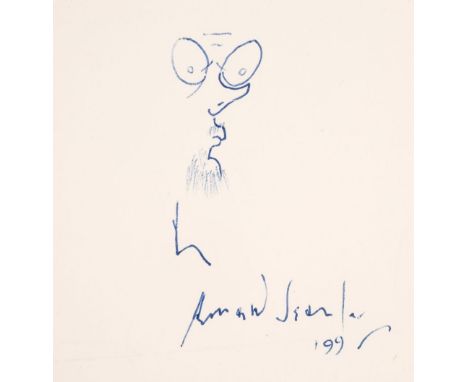 * Searle (Ronald, 1920-2011). Self Portrait, 199(5)?, pen on thin card, depicting a caricature style self portrait of just th