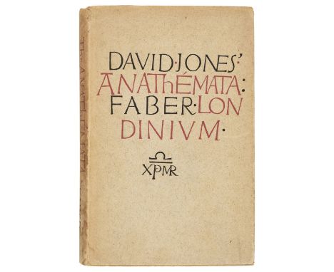 Jones (David). The Anathemata, fragments of an attempted writing, 1st edition, London: Faber and Faber, 1952, illustrations, 