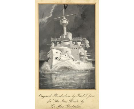 * Jane (John Frederick Thomas, 1865-1916). "The Iron Pirate", watercolour in grisaille, signed lower right, image size 19 x 1