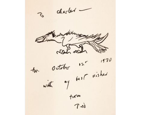 Hughes (Ted).  Crow. From the Life and Times of the Crow, 1st edition, London: Faber and Faber, 1970, signed presentation cop