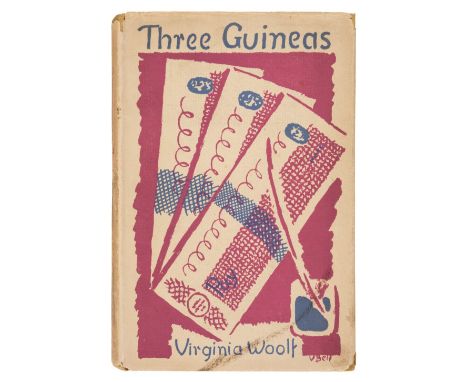 Woolf (Virginia). Three Guineas, 1st edition, London: Hogarth Press, 1938, half-tone illustrations, some offsetting to endpap