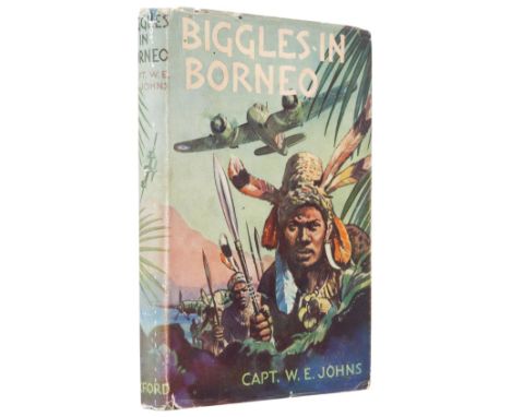 Johns (W.E). Biggles in Borneo, 1st edition, London: Oxford University Press, 1943, colour frontispiece, neat ownership inscr