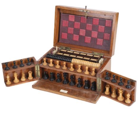 * Games Compendium. The Royal Cabinet of Games, London: William Leuchars, circa 1890-1905, walnut box with hinged lid and ful