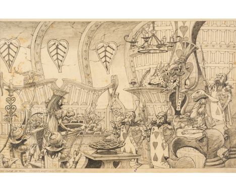 * Matthews (Rodney, 1945-). The Knave on Trial, original illustration for Alice in Wonderland, 1990, pencil on tracing paper,