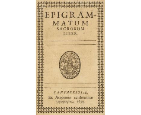 [Crashaw, Richard]. Epigrammatum Sacrorum Liber, 1st edition, Cambridge: Ex Academiae celeberrimae typographeo [printed by Th