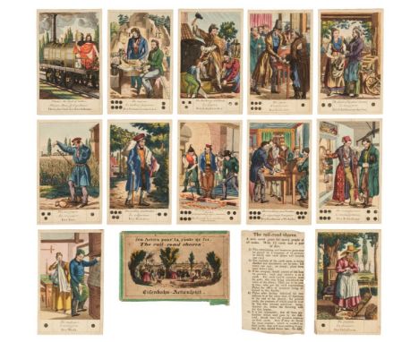 * Card Game. The Rail-Road Shares, a new social game for merry people of all ranks, circa 1830, a complete set of twelve wood