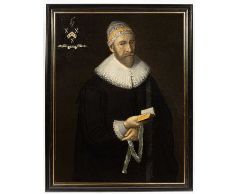 Studio of Michiel Jansz. van Mierevelt (1567-1641)Portrait of a Non-Conformist (Puritan) Ministerthree-quarter length, wearin