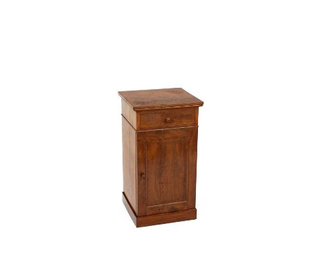 A William IV mahogany commode, circa 1835, with single drawer above panelled cupboard door enclosing pull out commode compart