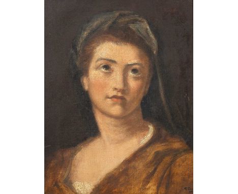 E Deme (19th Century)Portrait of a Ladyshoulder-length, wearing a brown dresssigned and dated lower right 1890oil on canvas43
