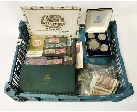 SELECTION OF VINTAGE COINS, COMMEMORATIVE COINS INCL. SILVER MORGAN DOLLAR 1885,1922 &amp; OTHER SILVER COINS