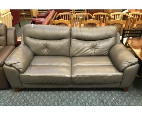 SCS LLOYD 3 SEATER GREY LEATHER SOFA