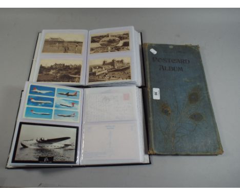 A Vintage Postcard Album (Empty) Together with Two Albums of Various Postcards. 