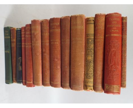 A Collection of Fourteen Rudyard Kipling Books Including The Second Jungle Book (First Edition).