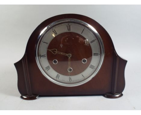 A Walnut Westminster Chime Mantle Clock.