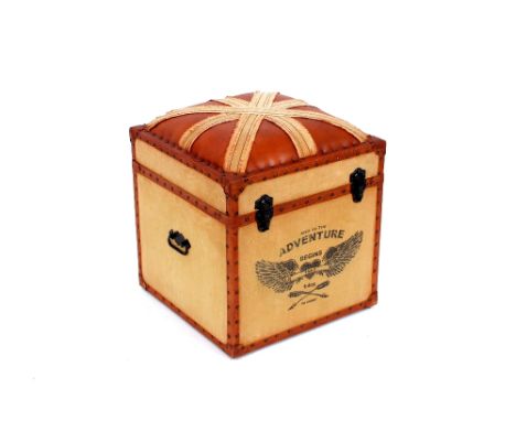 A faux leather Union Jack decorated trunk