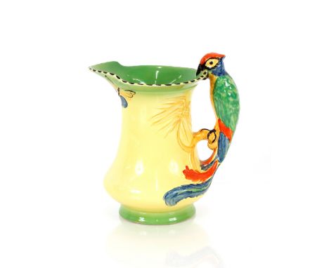 An Art Deco parrot decorated baluster jug