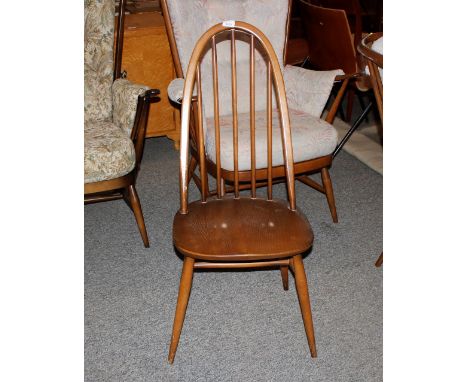 Five Ercol stick back dining chairs