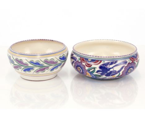 A Poole pottery "Bluebird" pattern bowl; and another Poole pottery shallow bowl