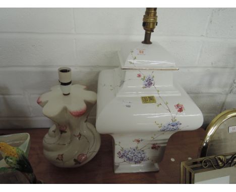 Two ceramic table lamps