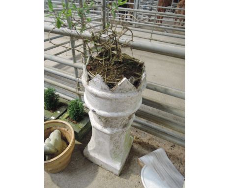 A chimney pot planter
