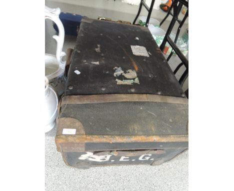 A large travel trunk