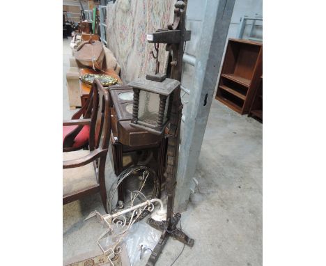 A selection of vintage light fitting including rustic lamp