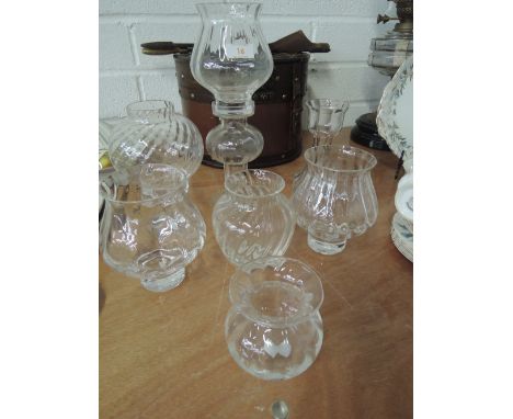 A selection of glass dishes, nightlight stands and candle stand, including Dartington and Orrefors, Sweden