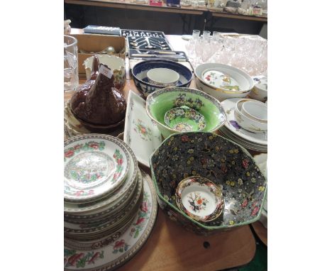 A selection of ceramic bowls including Malling, Coalport 'Indian Tree' etc