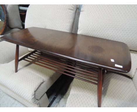 A dark stained Ercol coffee table