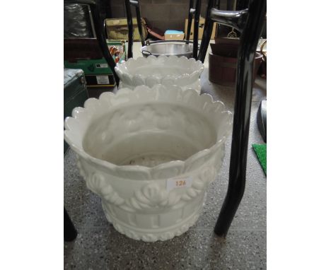 A pair of ceramic planters 