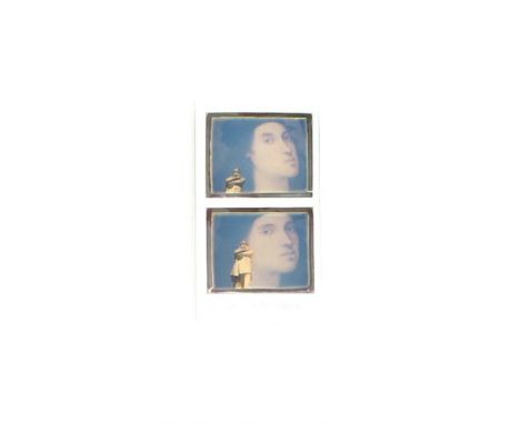 Galimberti Maurizio (Como, 1956) BISTUDIO... Dittico, mosaico originale di 2 polaroid 18,5x10,2 cm firma in basso Opera archi