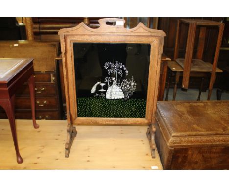 Crinoline lady decorated firescreen