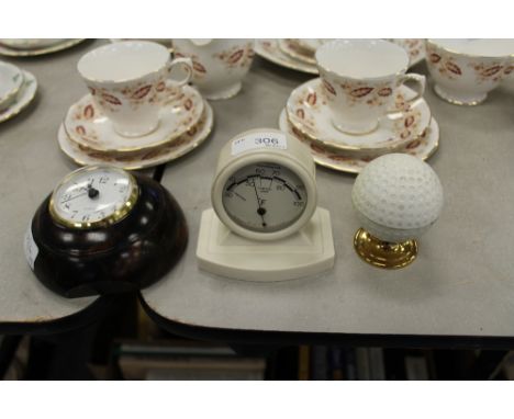 Bakelite thermometer, clock & golf lighter