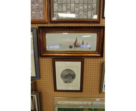 Print seascape & engraving