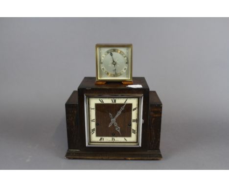 1930's oak mantel clock & Elliott clock