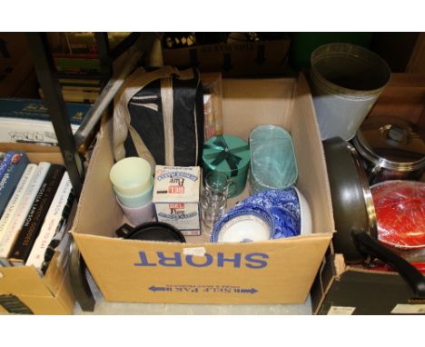 Box including blue and white, Spode, kitchen items