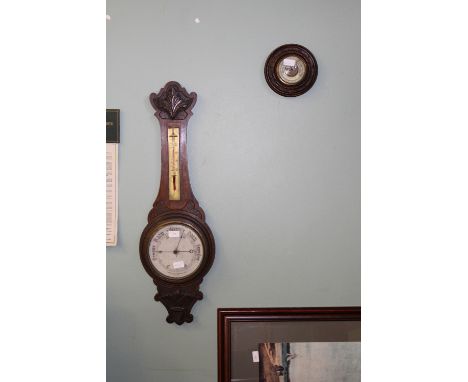 Oak aneroid barometer & George Wilson Penrith barometer