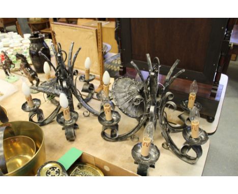 2 wrought-iron light fittings-Christopher Wray
