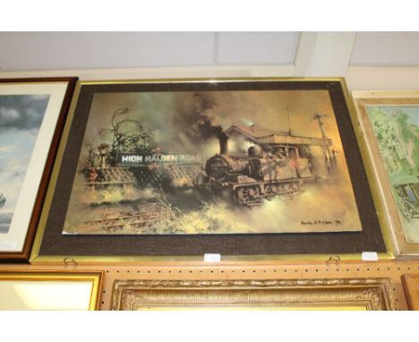 Railway print on board