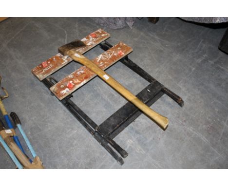 Work mate bench & felling axe