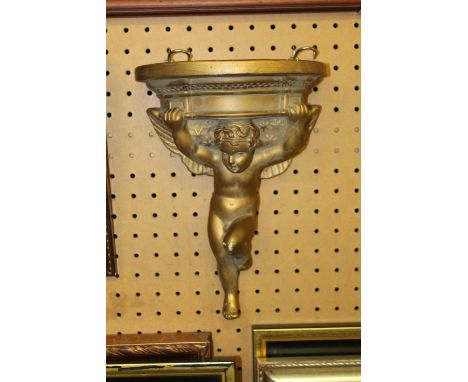 Gilt cherub wall bracket