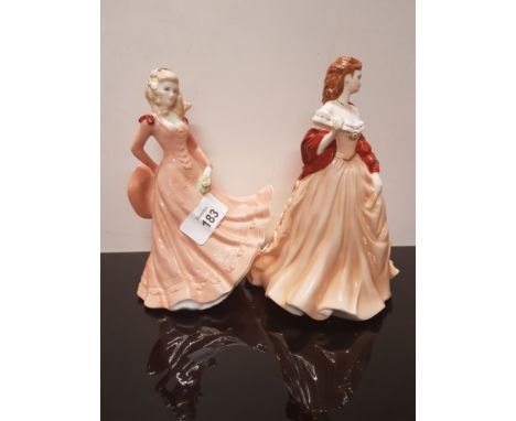 2 ROYAL WORCESTER FIGURES INC KIMBERLEY AND FLORAL LADIES
