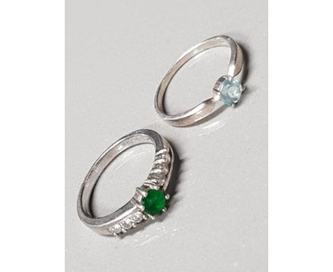 2 SILVER DRESS RINGS SIZES R AND S 5.7G GROSS WEIGHT