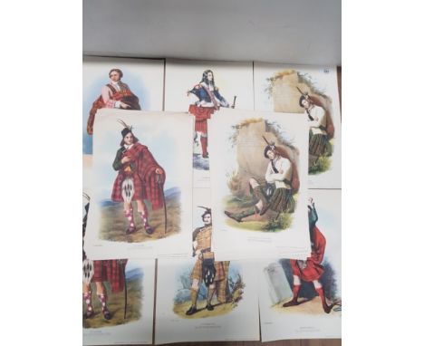 A SUBSTANTIAL AMOUNT OF HAND COLOURED LITHOGRAPHS OF R R M IANS COMPLETE STUDY OF THE SCOTTISH HIGHLAND CLANS