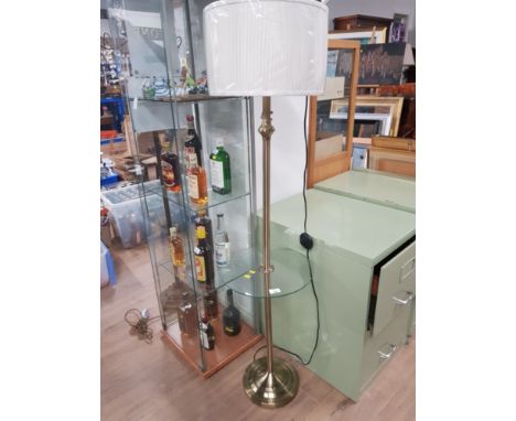 MODERN STANDARD LAMP WITH GLASS SHELF