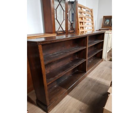 SOLID OAK RECTANGULAR SHAPED 3 TIER BOOK SHELF 248CM BY 102CM BY 30CM