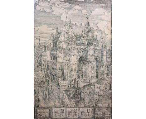 A reproduction print of The Royal Institute of British Architects Soane Medallion Prize Design, 92 x 57cm, together with anot