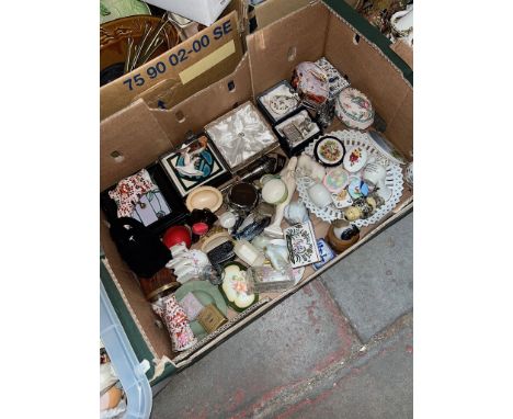 Box of small ceramic ornaments 