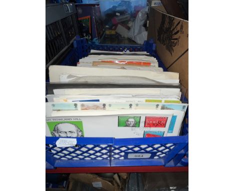 A box of world first day covers 