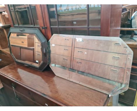 An early 20th century oak framed mirror and another. 